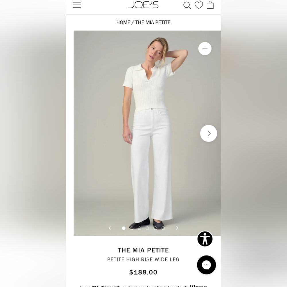 Joe's White Wide Leg Pants